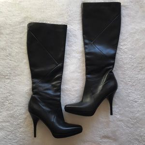 Via Spiga high heels black leather boots